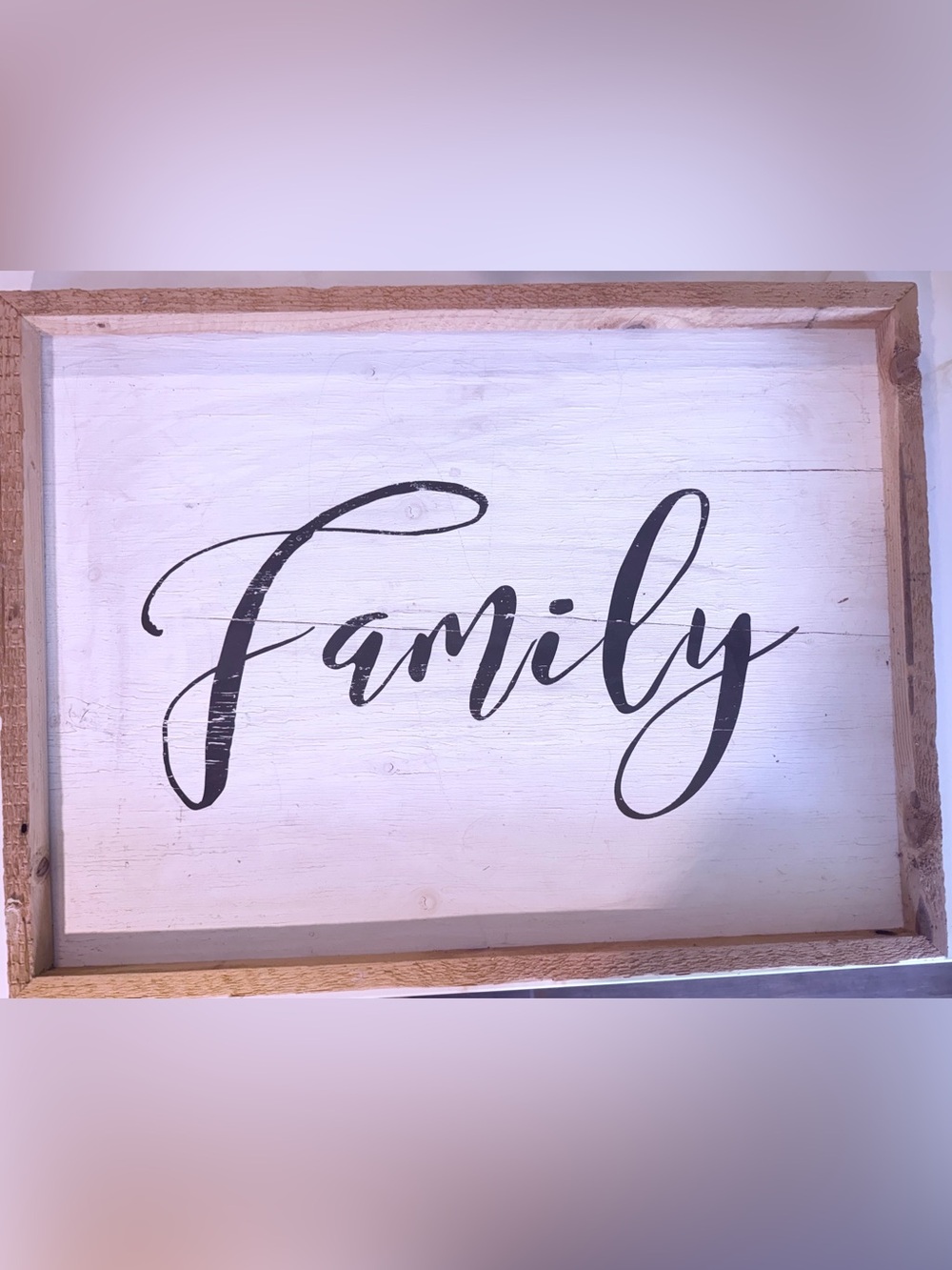 Family Script Wood Wall Art - Black on White